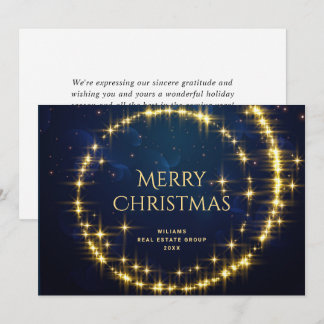 Estrellas de Navidad Azules Doradas Saludo Corpora