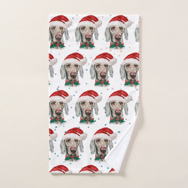 Estrellas de Navidad de la raza de perro Weimarane (Toalla de mano)