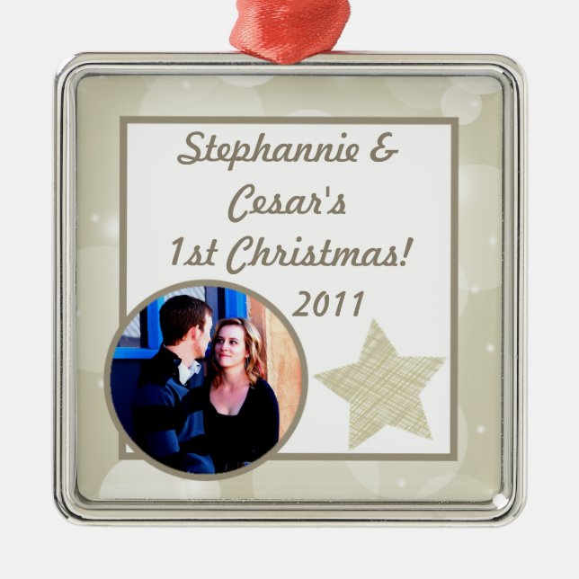 Estrellas de Navidades de ornamentos Personalizado (Frente)