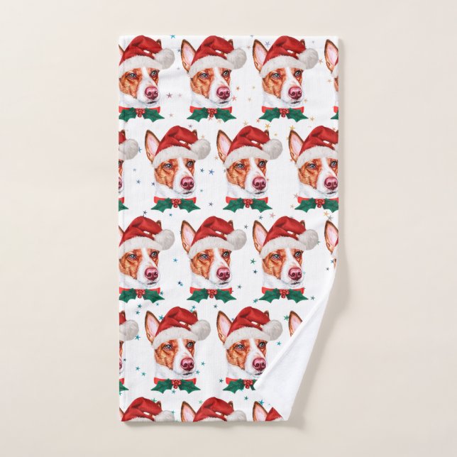 Estrellas de Navidades de raza de perro de Podengo (Toalla de mano)