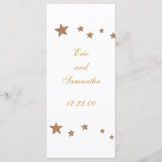 Estrellas de oro animadas, tarjetas de menú (Anverso)
