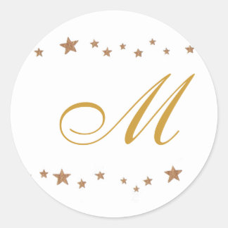 Estrellas de oro, sellos de Boda de monograma