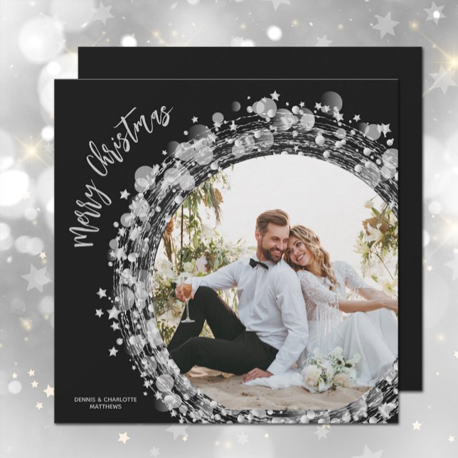 Estrellas de plata foto Feliz Navidad Negro (Subido por el creador)