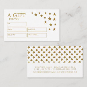 Estrellas de Purpurina de oro, tarjetas de certifi