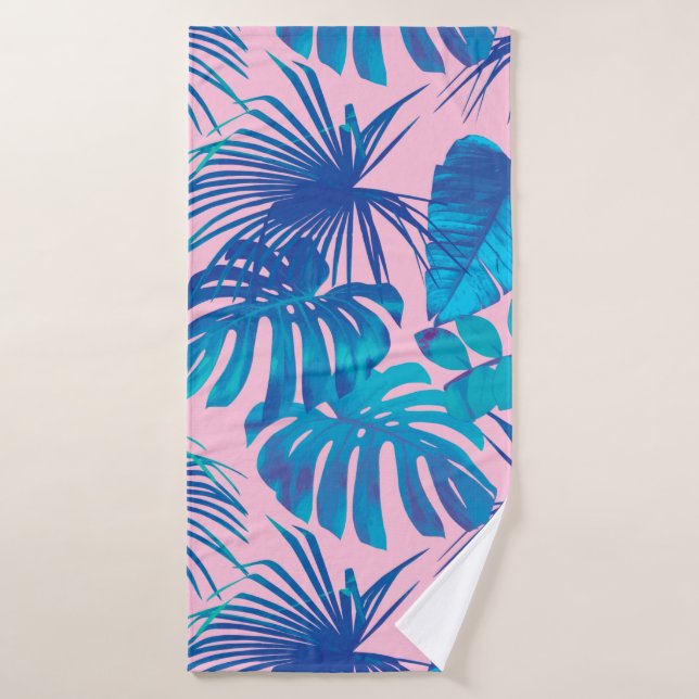 Estrellas de rayas de papel digital tropical (Toalla de baño)