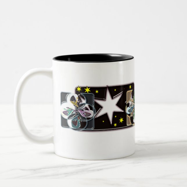 Estrellas de tazas de café de dos tonos (Izquierda)