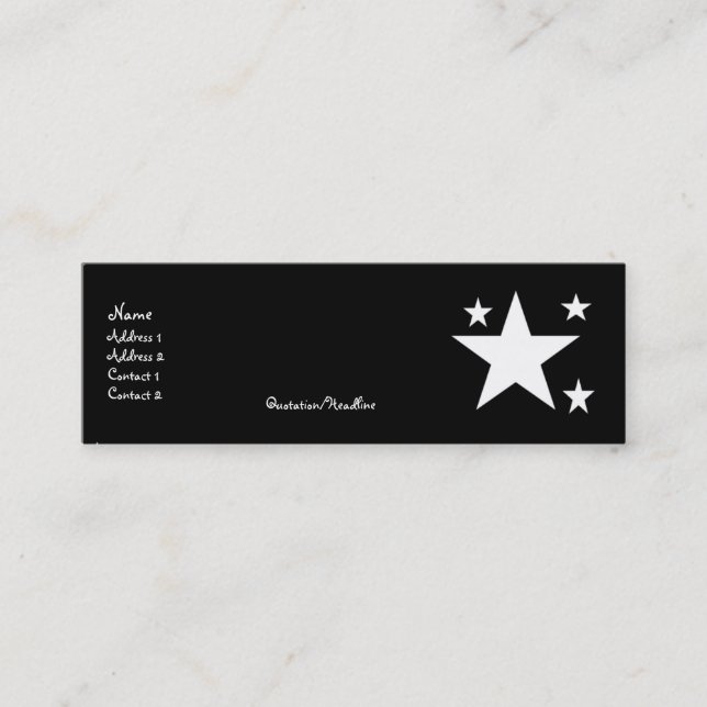 Estrellas del blanco en tarjetas negras del perfil (Anverso)