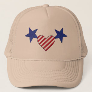 Estrellas del corazón azul rojo y Gorras de rayas