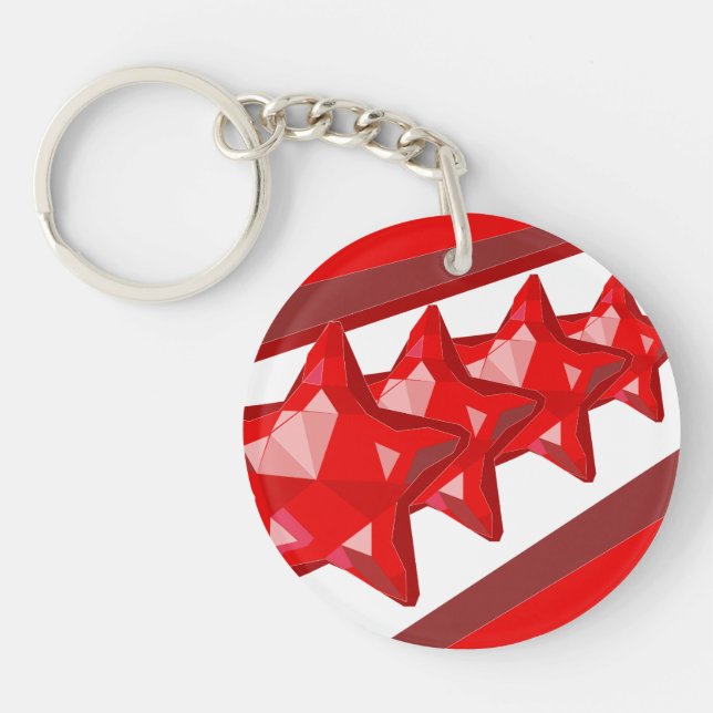 estrellas del rojo del llavero del navidad (Frente)