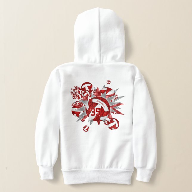 Estrellas deportivas de voleibol blanco y rojo (Distribución Reverso )