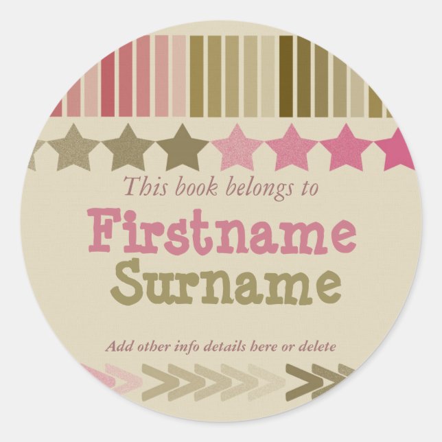 Estrellas divertidas y rayas Pegatina de la placa  (Anverso)