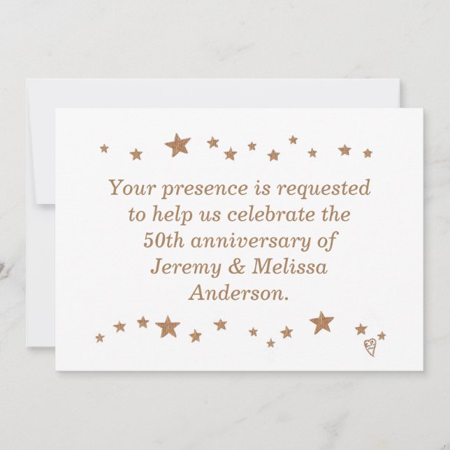 Estrellas Doradas Animadas Invitaciones para el 50 (Anverso)