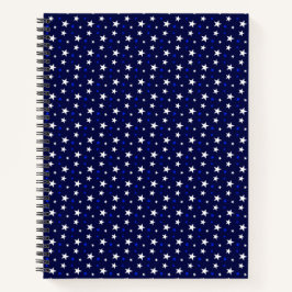 Estrellas en cuaderno azul marino