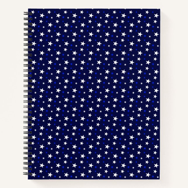 Estrellas en cuaderno azul marino (Anverso)