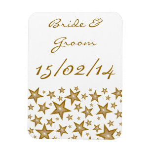 Estrellas "Gold" "Names Date" imán flexible blanco