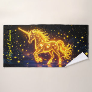 Estrellas luminosas de oro de fantasía de unicorni