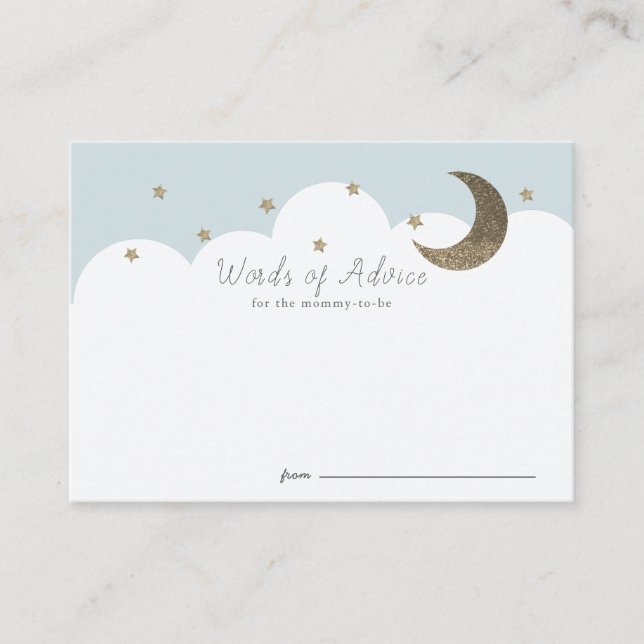 Estrellas Moon & Clouds Tarjetas Baby Shower de co (Anverso)