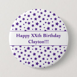 Estrellas moradas de personalizado con botón Cumpl