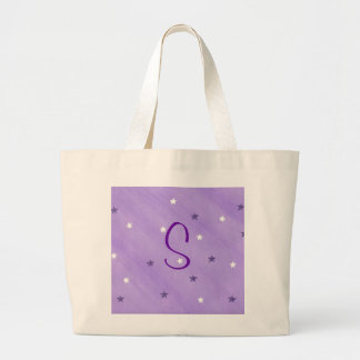 Estrellas moradas y blancas, plantilla de bolsas d