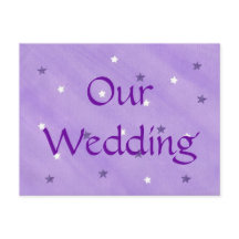 Estrellas moradas y blancas, postales de invitació