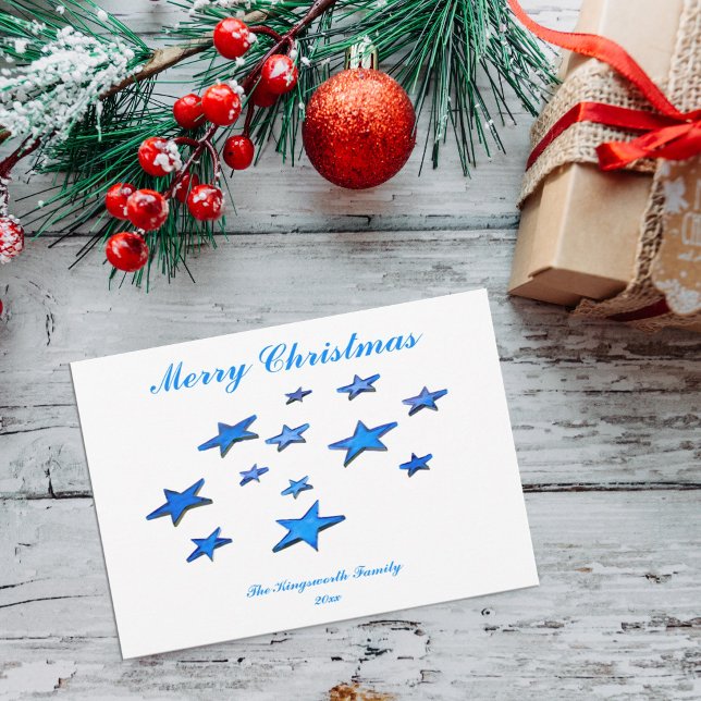 Estrellas navideñas Blue Merry con texto de person (Subido por el creador)