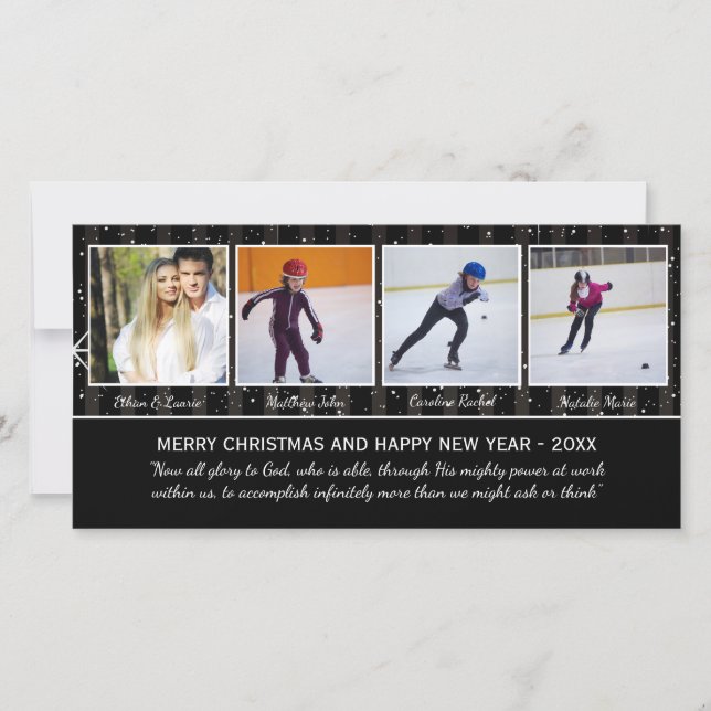 Estrellas negras/blancas 4 fotos - Tarjeta de foto (Anverso)