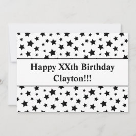 Estrellas negras con invitación a cumpleaños de me