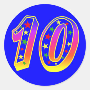 Estrellas número 10 Pegatinas