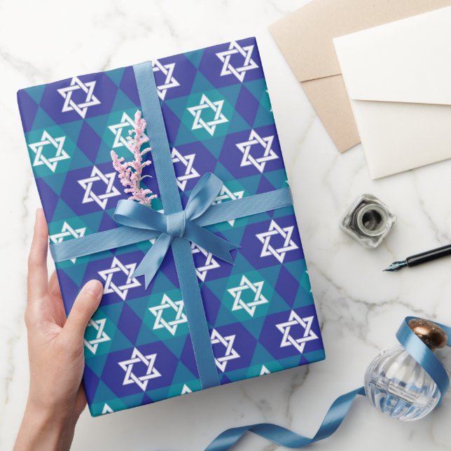 Estrellas Para Papel De Envoltura Hanukkah (Regalar)