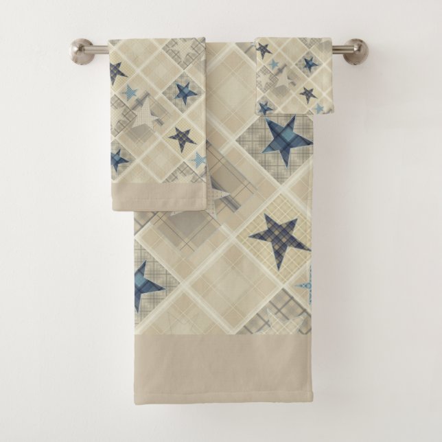 Estrellas, patchwork , azul (In situ)