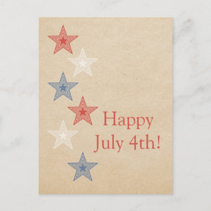 Estrellas patrióticas 4 de julio postal