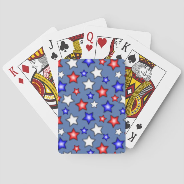 Estrellas Patrióticas - Cartas de Juego Azules (Reverso)