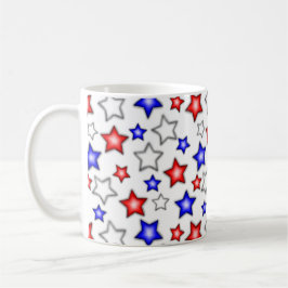Estrellas Patrióticas - Taza de Café Blanca