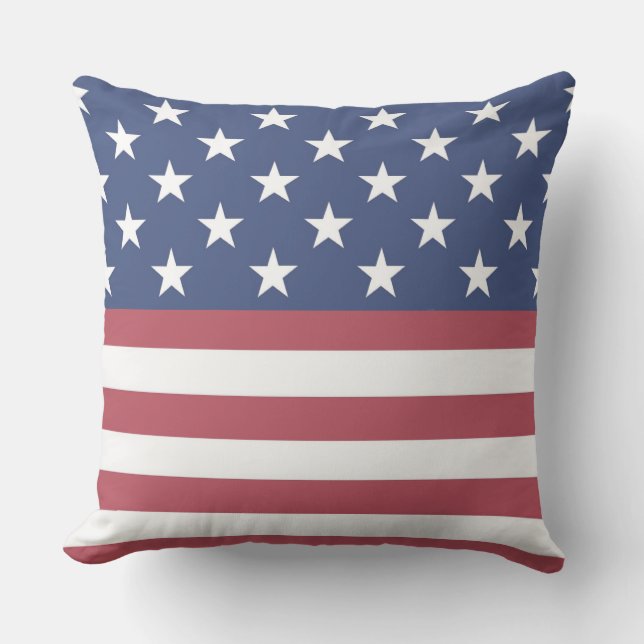Estrellas patrióticas y rayas Diseño de almohada e (Anverso)