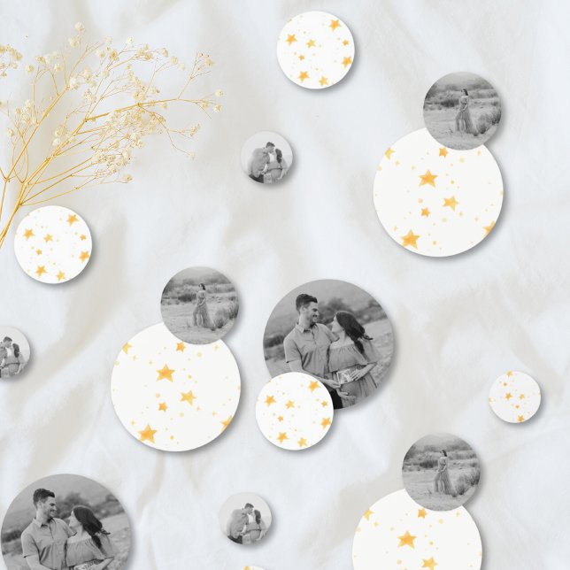 Estrellas personales de Baby Shower Photo Confetti (Personalized Baby Shower Photo Confetti Stars)