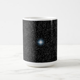 Estrellas plateadas de estrella brillante en tazas