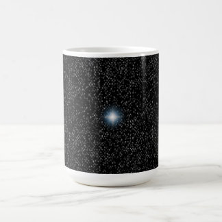 Estrellas plateadas de estrella brillante en tazas