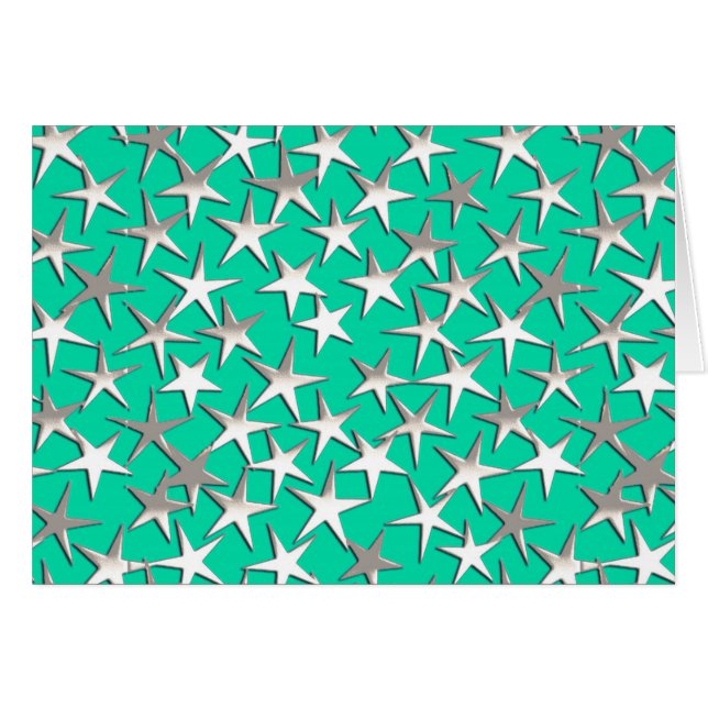 Estrellas plateadas de turquesa (Anverso (Horizontal))