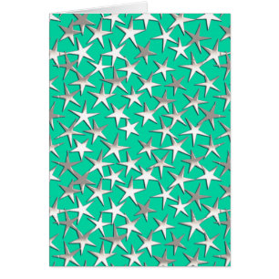 Estrellas plateadas de turquesa