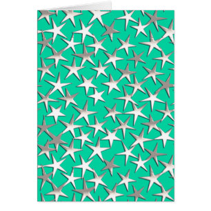 Estrellas plateadas de turquesa