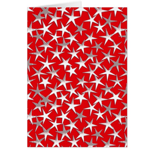 Estrellas plateadas en rojo oscuro (Frente)