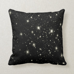 Estrellas por negro y blanco de la almohada de