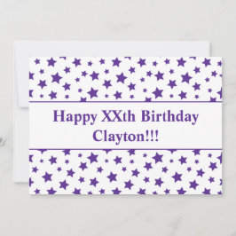 Estrellas Púrpura Con Invitación Al Cumpleaños Del