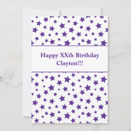 Estrellas Púrpura Con Invitación Al Cumpleaños Del