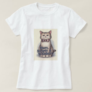 Estrellas, rayas y sacudidas - Camiseta de gato pa