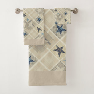 Estrellas, remiendo, azul