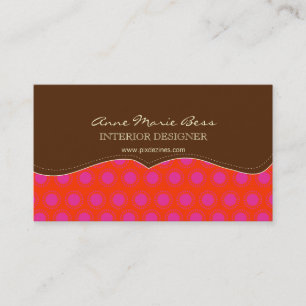 Estrellas retro, tarjetas de visita color rosa/cho