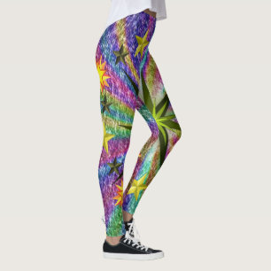 estrellas rojas amarillas leggings largos adolesce