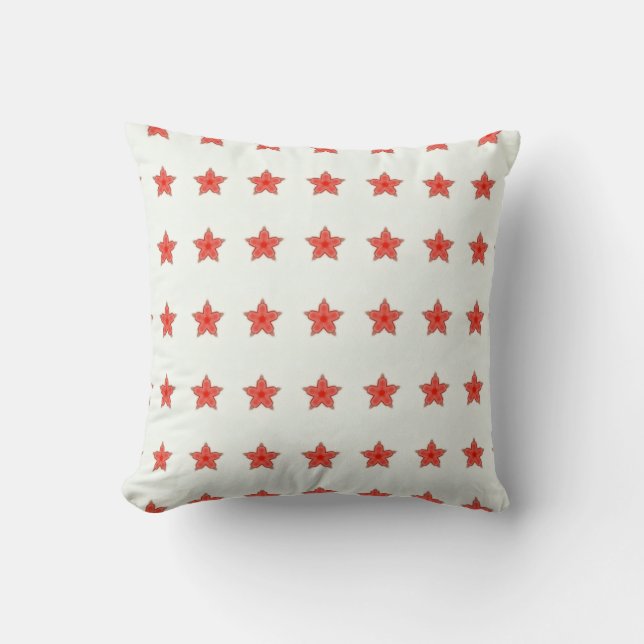 estrellas rojas en almohada blanca (Anverso)