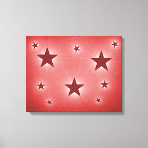 Estrellas rojas oscuras en la impresión de lienzos